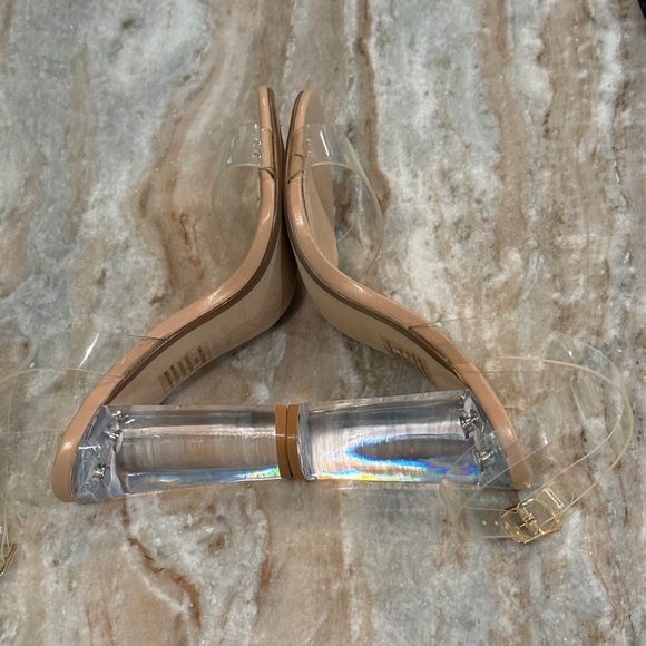 Women’s STEVE MADDEN Camille clear ankle strap block heel dress sandal- Size 8.5 - Picture 4 of 8